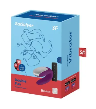 SATISFYER DOUBLE FUN VIBRADOR PAREJAS VIOLETA BLUETOOTH APP 1UN