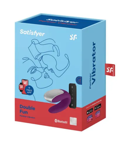 SATISFYER DOUBLE FUN VIBRADOR PAREJAS VIOLETA BLUETOOTH APP 1UN