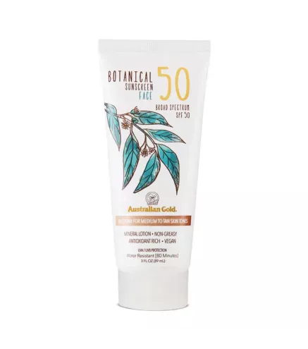 AUSTRALIAN GOLD BOTANICAL CREMA SOLAR FACIAL SPF50 MINERAL LOTION 89ML