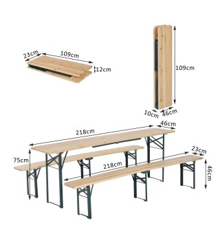 Conjunto de Mesa y 2 Bancos