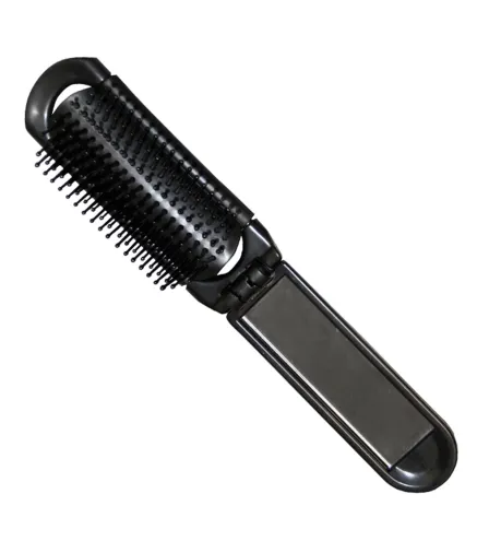 EUROSTIL PLEGABLE NEGRO NEGRO CEPILLO DE PELO CON ESPEJO NEGRO NEGRO 1UN