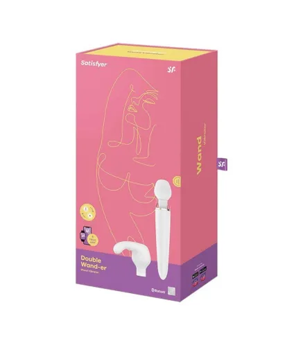 SATISFYER DOUBLE WAND-ER VIBRADOR BLANCO 1UN
