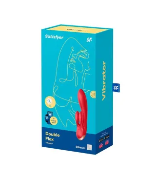 SATISFYER DOUBLE FLEX VIBRADOR ROJO CON APP 1UN