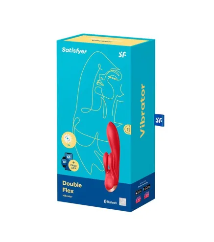 SATISFYER DOUBLE FLEX VIBRADOR ROJO CON APP 1UN