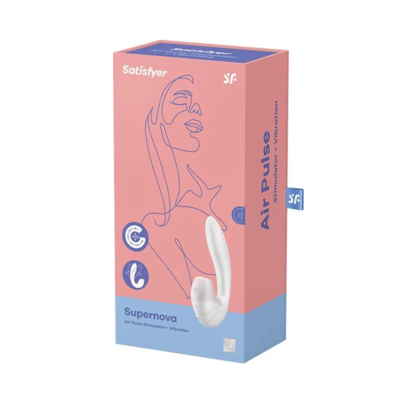 SATISFYER SUPERNOVA ESTIMULADOR Y VIBRADOR DE AIRE BLANCO 1UN