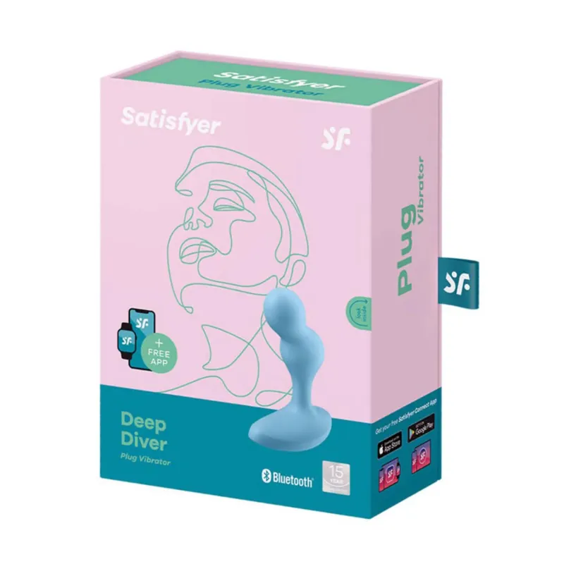 SATISFYER DEEP DIVER PLUG VIBRATOR AZUL 1UN