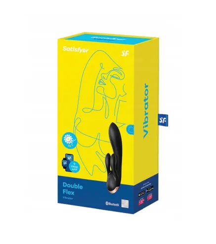 SATISFYER DOUBLE FLEX VIBRADOR NEGRO NEGRO CON APP 1UN