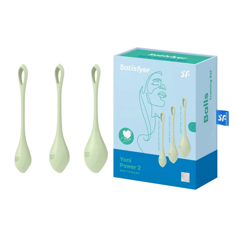 SATISFYER YONI POWER 2 BOLAS CHINAS LIGHT GREEN 1UN