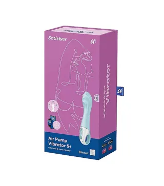SATISFYER AIR PUMP VIBRATOR 5+ VIBRADOR PUNTO G INFLABLE AZUL 1UN
