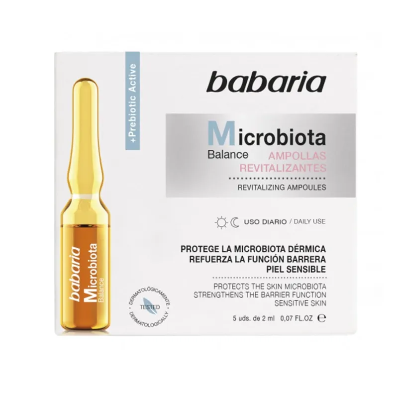 BABARIA MICROBIOTA BALANCE TRATAMIENTO AMPOLLAS REVITALIZANTES PIEL SENSIBLE USO DIARIO 5UN BABARIA MICROBIOTA BALANCE TRATAMIENTO AMPOLLAS REVITALIZANTES PIEL SENSIBLE USO DIARIO 5UN