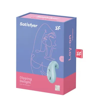 SATISFYER DIPPING DELIGHT VIBRADOR LAY-ON AZUL CLARO 1UN