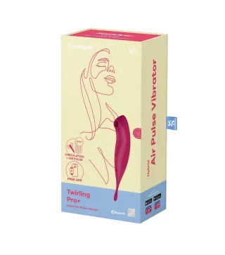 SATISFYER TWIRLING PRO+ VIBRADOR HIBRIDO DE AIRE APP ROJO OSCURO 1UN