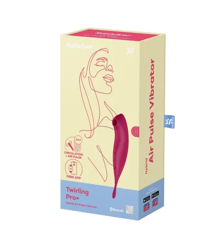 SATISFYER TWIRLING PRO+ VIBRADOR HIBRIDO DE AIRE APP ROJO OSCURO 1UN