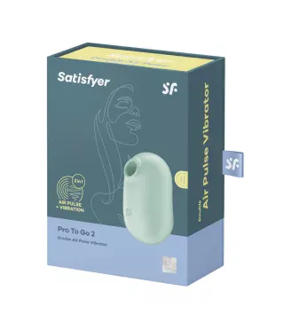 SATISFYER PRO TO GO 2 VIBRADOR DOBLE AIR PULSE MENTA 1UN