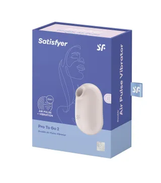 SATISFYER PRO TO GO 2 VIBRATOR DOUBLE AIR PULSE BEIGE 1UN