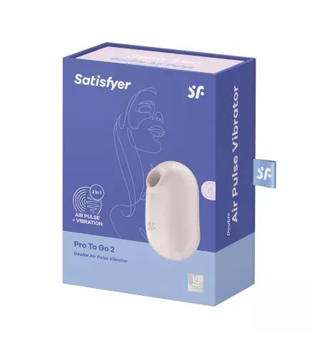 SATISFYER PRO TO GO 2 VIBRATOR DOUBLE AIR PULSE BEIGE 1UN
