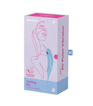 SATISFYER TWIRLING PRO VIBRADOR AIR PULSE HYBRID AZUL 1UN