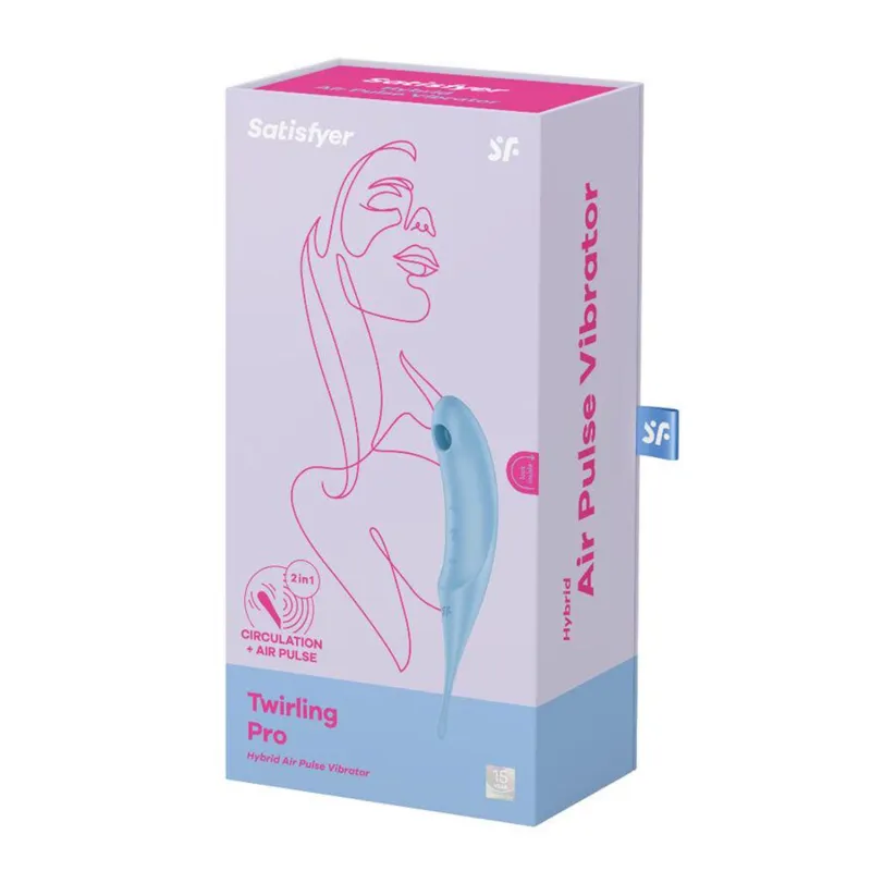SATISFYER TWIRLING PRO VIBRADOR AIR PULSE HYBRID AZUL 1UN