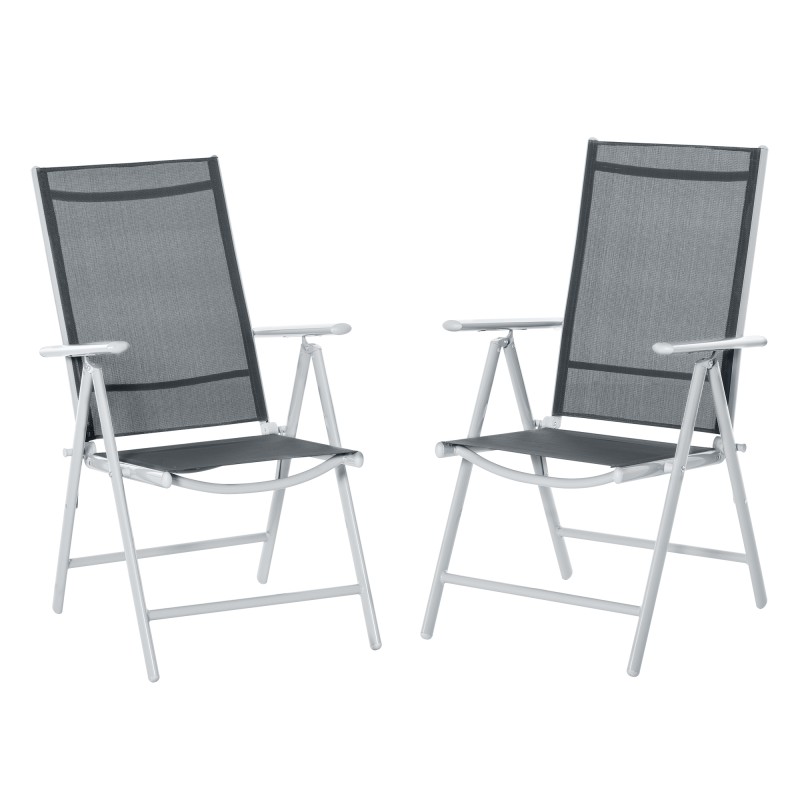 Set de 2 Sillas Plegables de Jardín Set de 2 Sillas Plegables de Jardín