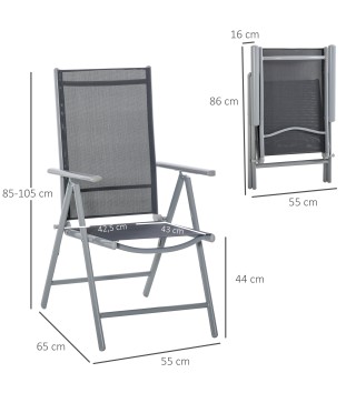 Set de 2 Sillas Plegables de Jardín