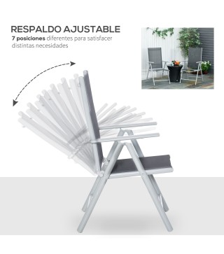 Set de 2 Sillas Plegables de Jardín
