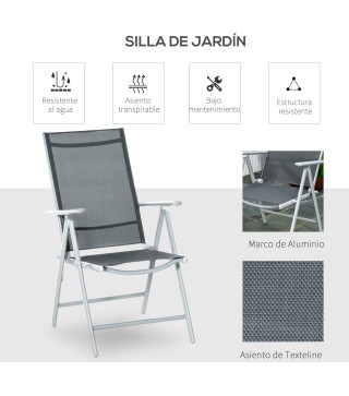 Set de 2 Sillas Plegables de Jardín