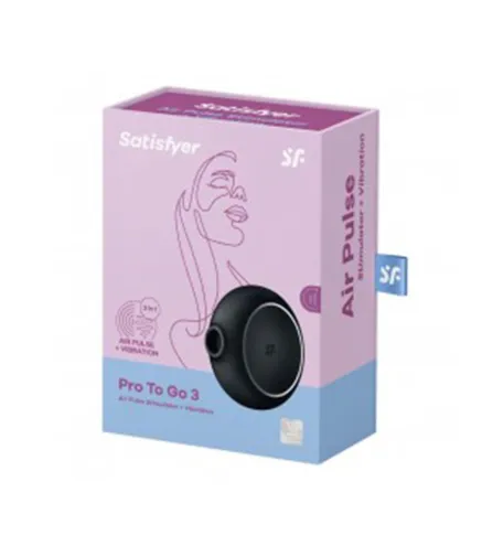 SATISFYER PRO TO GO 3 VIBRADOR Y ESTIMULADOR DE AIRE NEGRO NEGRO 1UN
