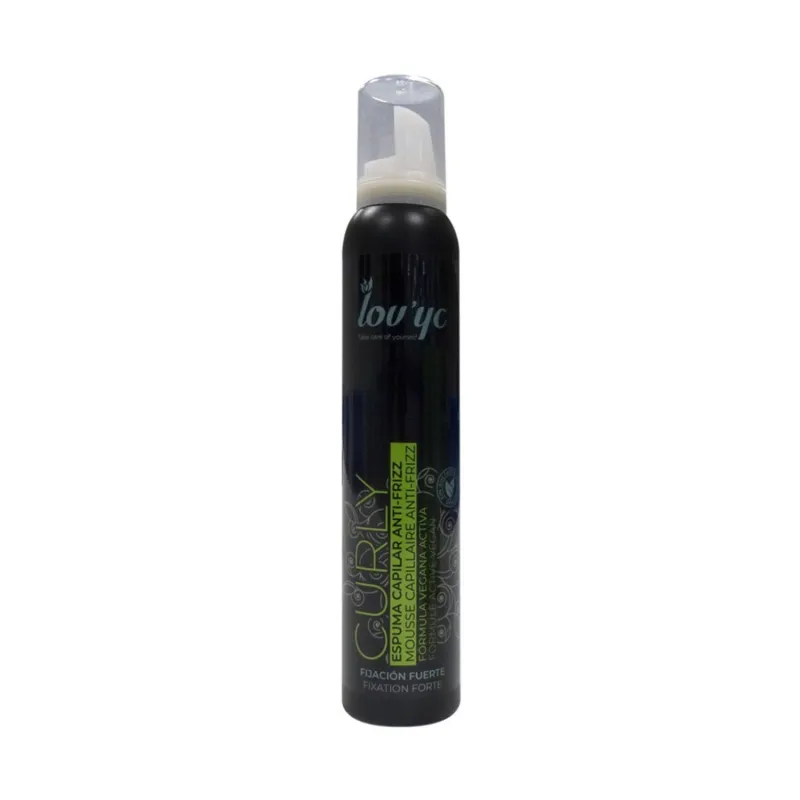 LOVYC CURLY ESPUMA CAPILAR ANTI-FRIZZ FORMULA VEGANA FIJACION FUERTE 200ML