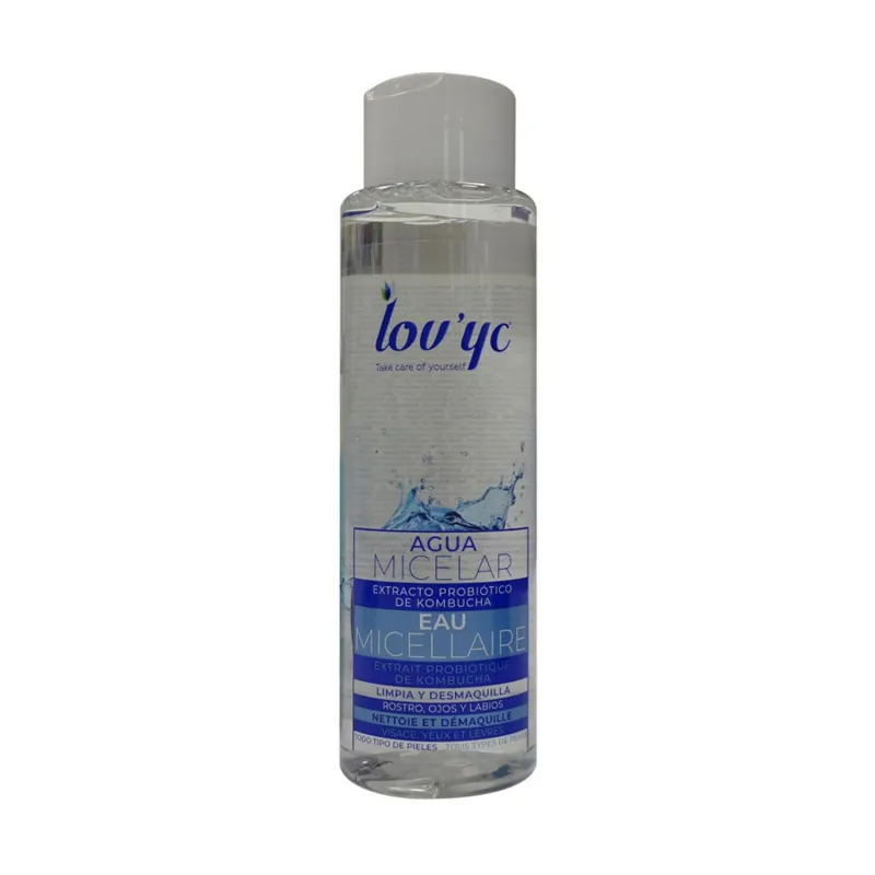 LOVYC PROBIOTICO KOMBUCHA AGUA MICELAR ROSTRO OJOS Y LABIOS 500ML