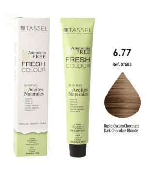 EUROSTIL FRESH COLOUR CREMA DECOLORANTE 6.77 RUBIO OSCURO CHOCOLATE SIN AMONIACO 1UN