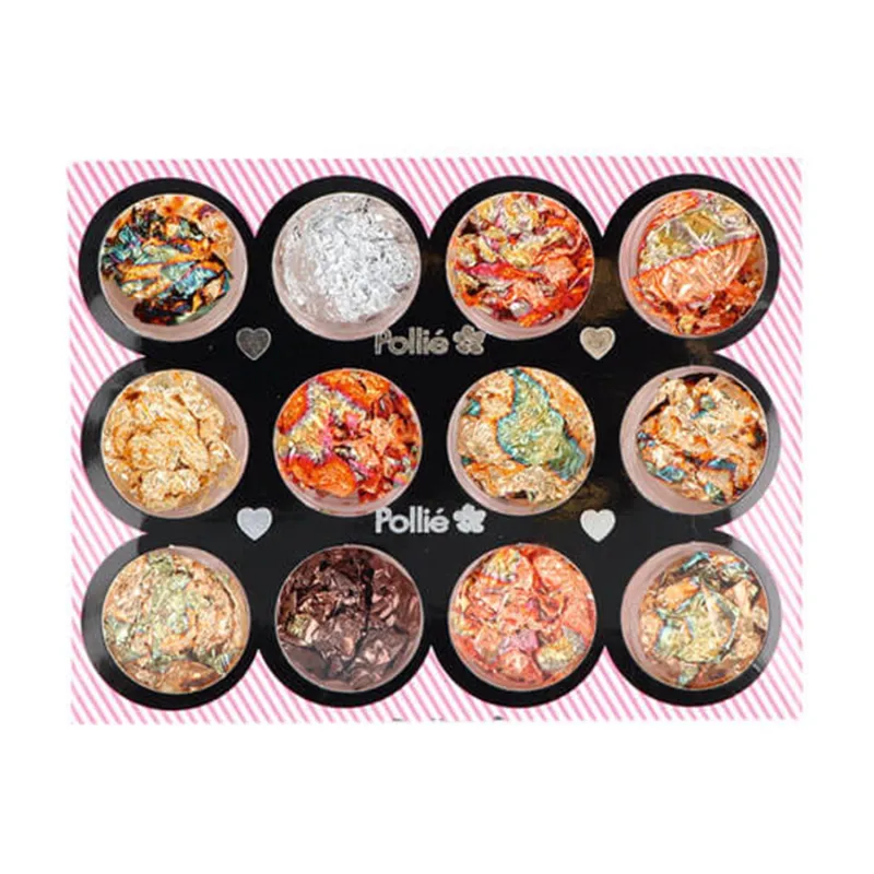 EUROSTIL PAN DE ORO NAIL ART SET 12 COLORES 1UN