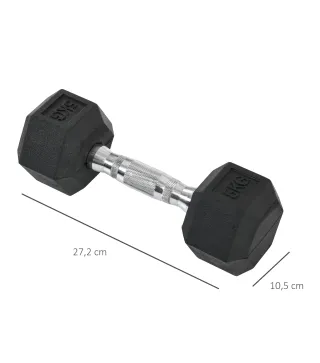 Conjunto de Mancuernas Cortas Total 10 kg - entrenamiento muscular & halterofilia - acero caucho Negro