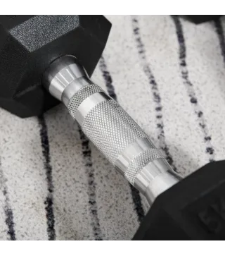 Conjunto de Mancuernas Cortas Total 10 kg - entrenamiento muscular & halterofilia - acero caucho Negro