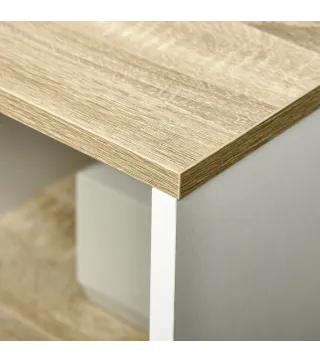 Mueble Bajo Lavabo Mueble de Lavabo Moderno Mueble de Baño con Compartimentos y Puerta 77x45x60 cm Blanco y Natural