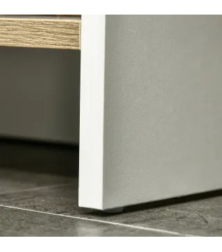 Mueble Bajo Lavabo Mueble de Lavabo Moderno Mueble de Baño con Compartimentos y Puerta 77x45x60 cm Blanco y Natural