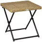 Mesa de Terraza Exterior de Ratán PE Plegable con Patas Cruzadas y Marco de Acero para Patio Balcón 40x40x40 cm Natural Mesa de Terraza Exterior de Ratán PE Plegable con Patas Cruzadas y Marco de Acero para Patio Balcón 40x40x40 cm Natural