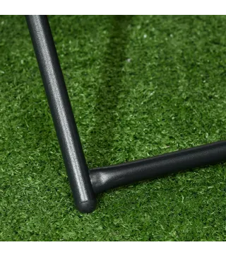 Mesa de Terraza Exterior de Ratán PE Plegable con Patas Cruzadas y Marco de Acero para Patio Balcón 40x40x40 cm Natural