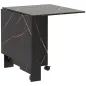 Mesa de Comedor Plegable con Ruedas y 2 Alas Abatibles Hasta 6 Personas Acabado Mármol 120x80x73 cm Negro