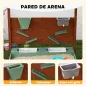 Arenero para Niños de Madera con Techo Arenero Infantil con 2 Asientos 2 Cajas Grifo Embudo 116x112,5x128 cm Verde
