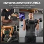 Set de 2 Mancuernas Hexagonales de 2 x 15 kg de Hierro Fundido Recubiertas en Goma para Entrenamiento en Casa Gimnasio