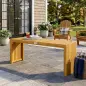 Banco de Jardín de Madera de 2 Plazas 110 cm con Asiento de Listones Carga 240 kg para Patio Porche Parque Natural