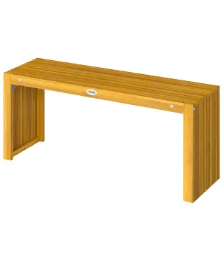 Banco de Jardín de Madera de 2 Plazas 110 cm con Asiento de Listones Carga 240 kg para Patio Porche Parque Natural