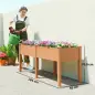 Huerto Urbano Elevado de Madera 184x59x76,5 cm con 6 Orificios de Drenaje para Cultivos Plantas Flores Marrón