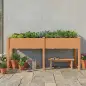 Huerto Urbano Elevado de Madera 184x59x76,5 cm con 6 Orificios de Drenaje para Cultivos Plantas Flores Marrón