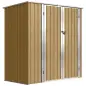 Cobertizo de Jardín Exterior Metálico 1,37 m² 163x89x163 cm con Techo Inclinado, Puertas con Pestillo y Guantes Marrón