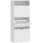 Zapatero Estrecho con 3 Cajones Abatibles Estantes Ajustables y Compartimento Abierto Capacidad para 12-18 Pares Blanco