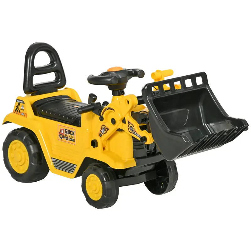 Excavadora para Niños de 18 a 48 Meses con Pala Delantera Bocina Volante y Compartimento Oculto 80x26,5x39 cm Amarillo Excavadora para Niños de 18 a 48 Meses con Pala Delantera Bocina Volante y Compartimento Oculto 80x26,5x39 cm Amarillo