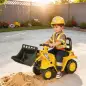 Excavadora para Niños de 18 a 48 Meses con Pala Delantera Bocina Volante y Compartimento Oculto 80x26,5x39 cm Amarillo