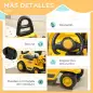 Excavadora para Niños de 18 a 48 Meses con Pala Delantera Bocina Volante y Compartimento Oculto 80x26,5x39 cm Amarillo