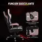 Silla Gaming Altura Regulable Basculante con Reposacabezas Cojín Lumbar 61x70x121-129 cm Rosa